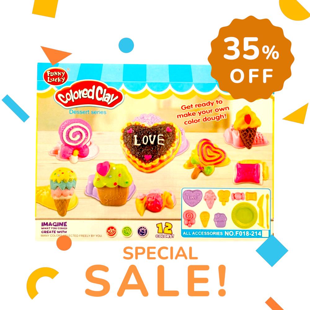 Set de plastilina colorata, Deserturi creative, 12 culori, usor de modelat