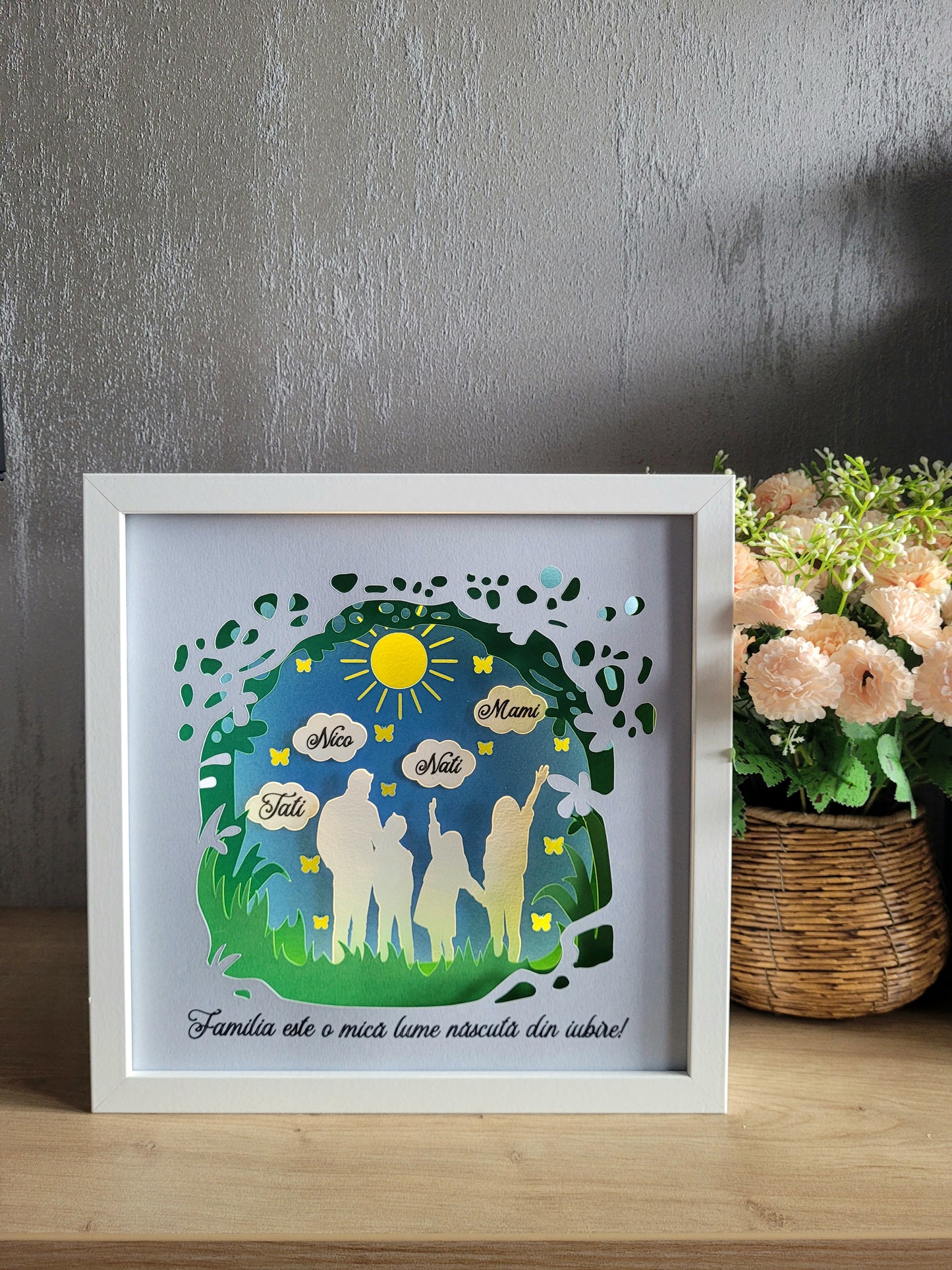 Tablou luminos personalizat – O Lume Născută din Iubire