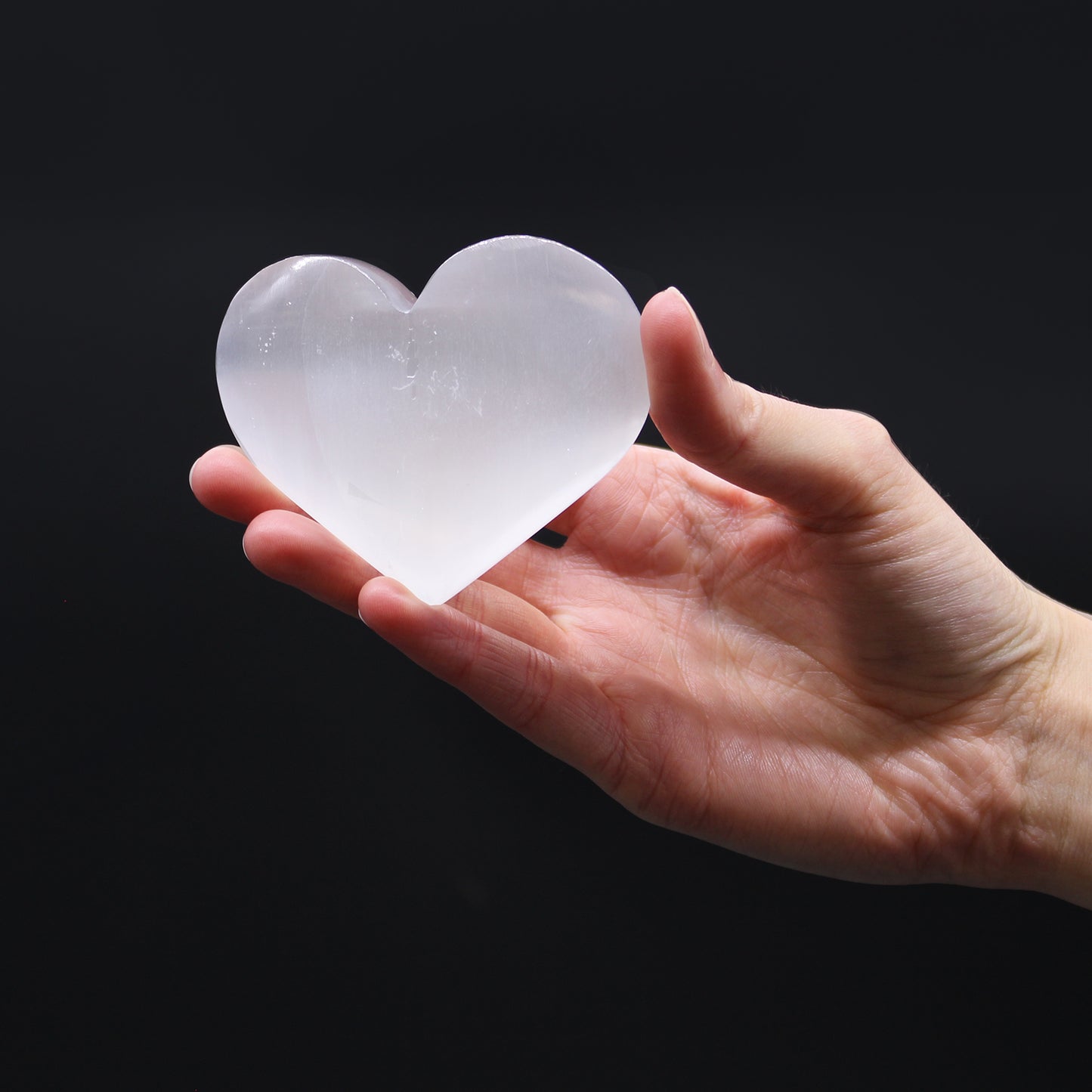 Inimă din Selenit 5-6 cm – Purificare și Claritate