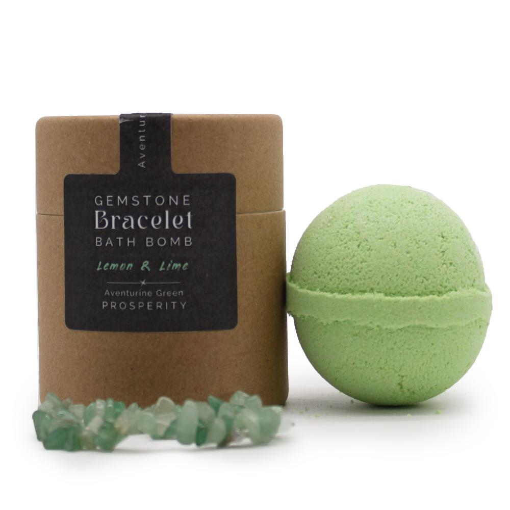 Bombă Spumantă de Baie cu Brățară Aventurin Verde - BANI ȘI PROSPERITATE