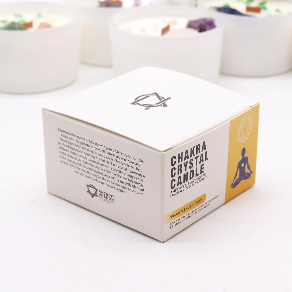 Lumânare Chakra cu Pietre Prețioase - Chakra Plexului Solar - PUTERE, PROTECȚIE,CURAJ