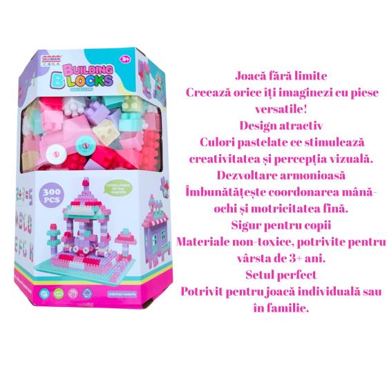 Set Cuburi de Construit – Trenulet si Structuri Creative (300 piese)