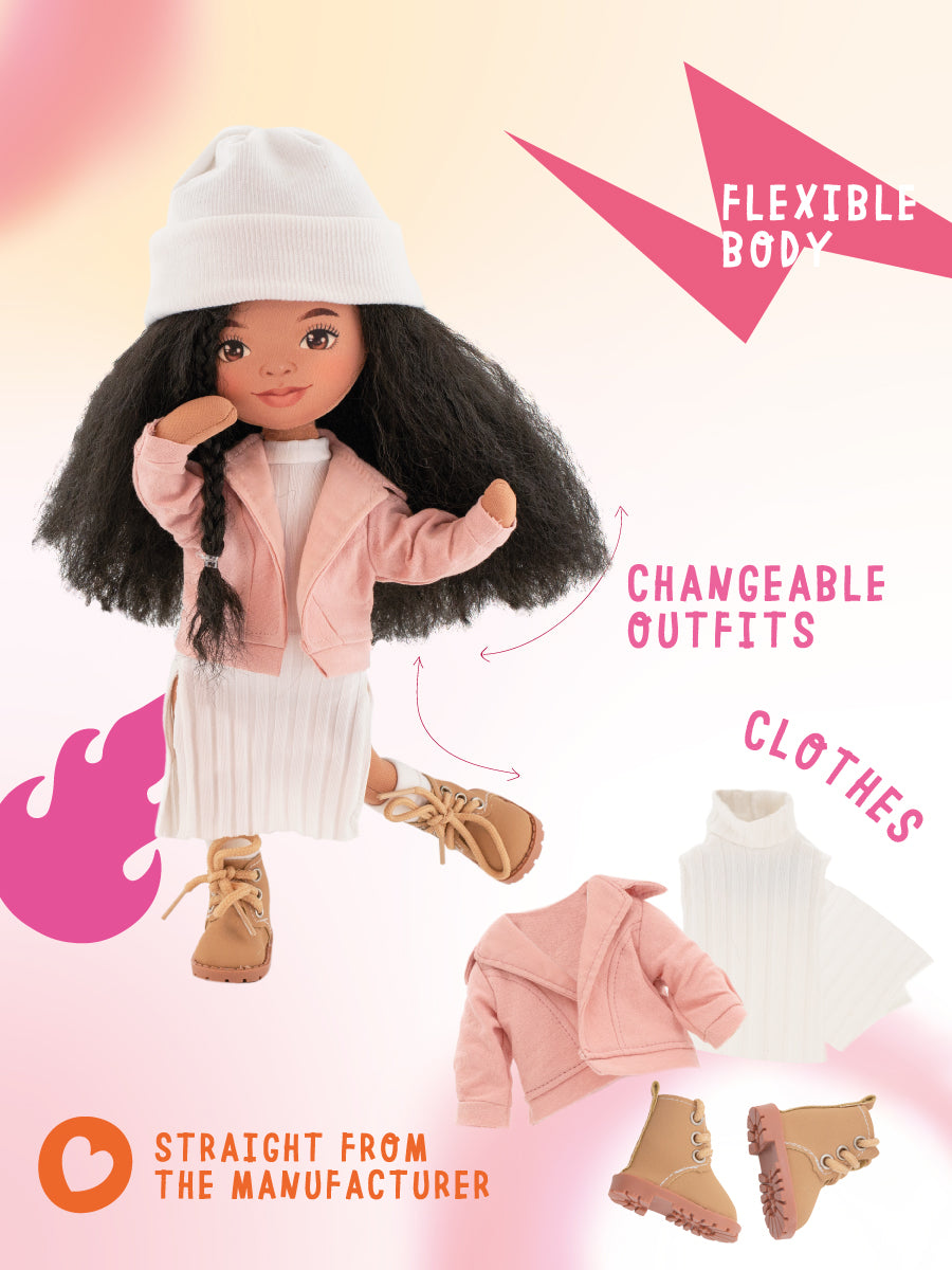 Tina într-o jachetă roz – Păpușă de Pluș Premium Sweet Sisters (32 cm)