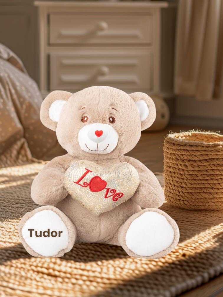 Ursuleț personalizat cu inimioară