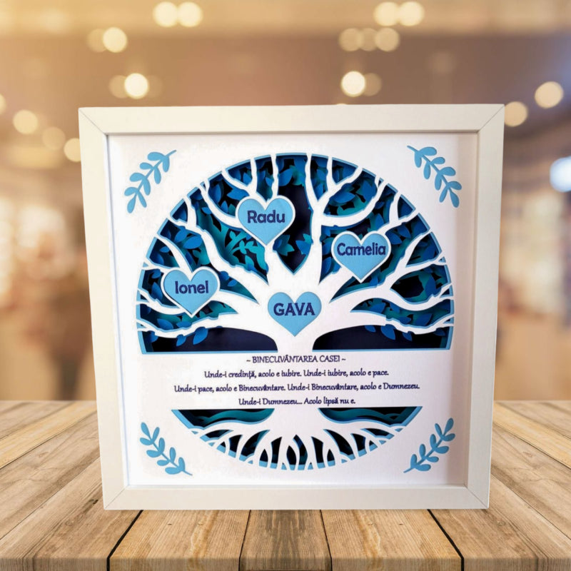 Tablou luminos personalizat Familie 1