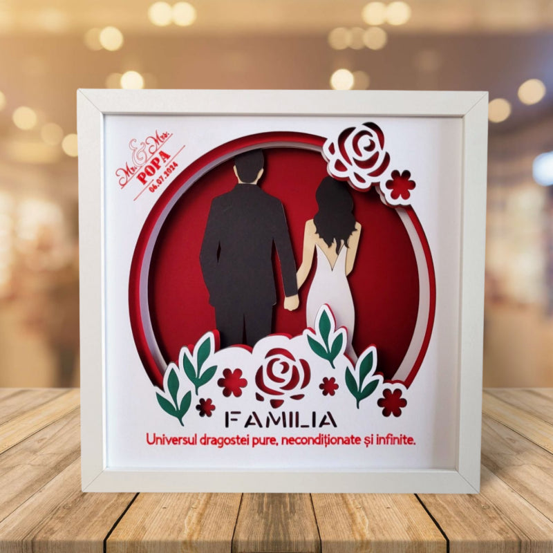 Tablou luminos personalizat Familie 3