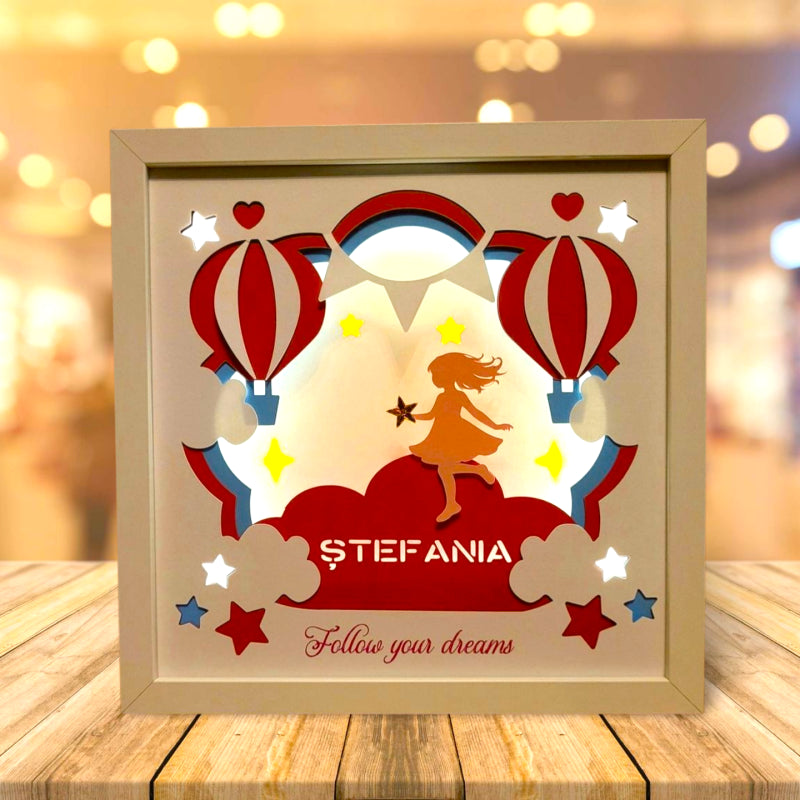 Tablou luminos personalizat fetițe 013