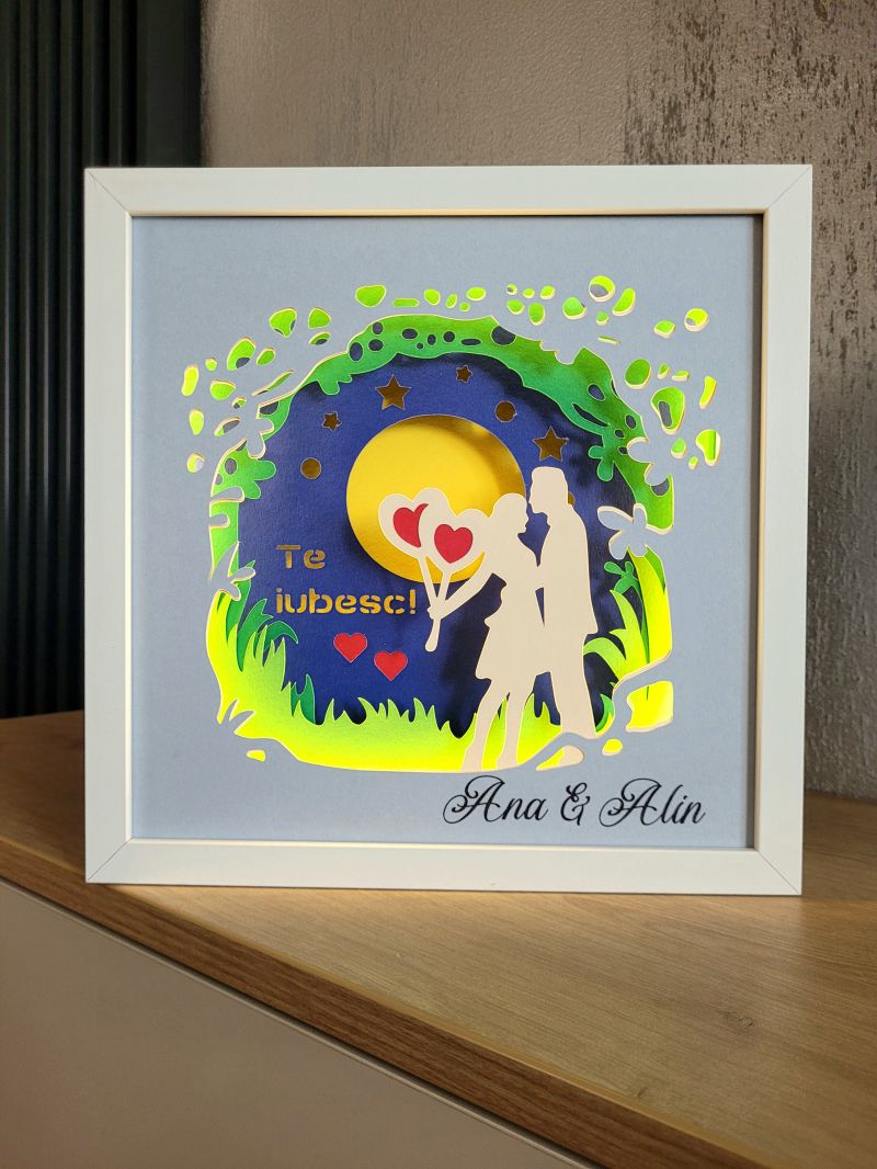 Tablou luminos personalizat Îndrăgostiți 4
