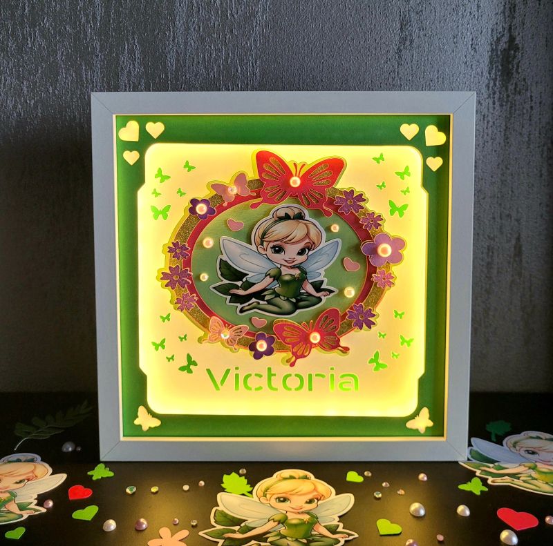 Tablou luminos personalizat fetițe 017