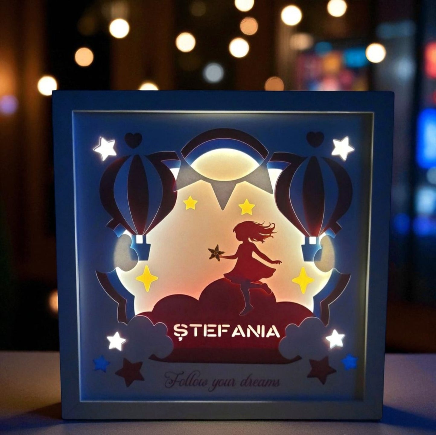 Tablou luminos personalizat fetițe 013
