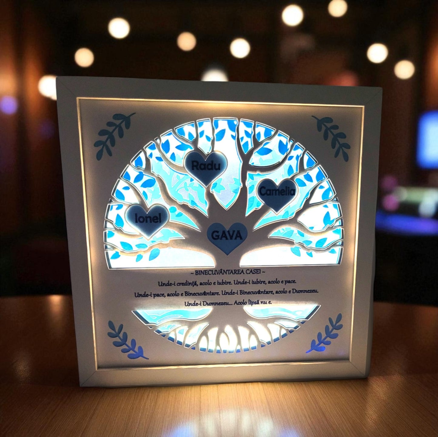 Tablou luminos personalizat Familie 1