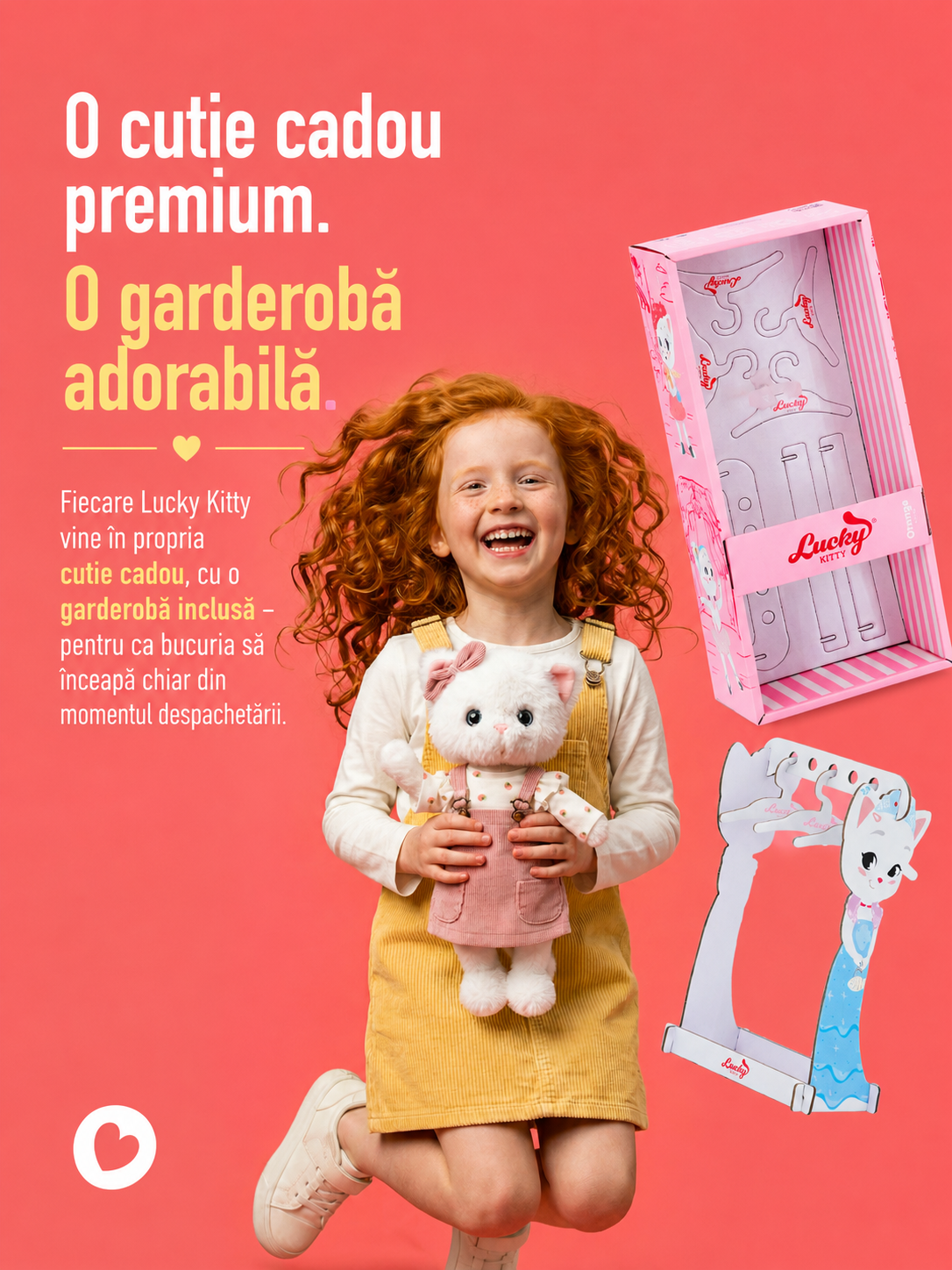 Lucky Kitty Melody – Pisicuță Premium de Pluş, 38 cm