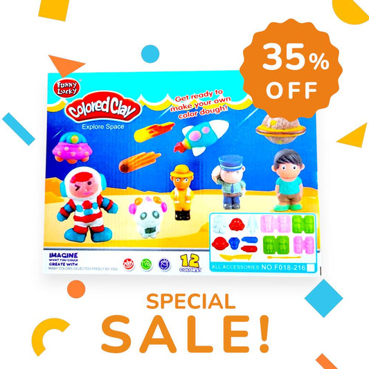 Set de plastilina colorata, Astronaut, 12 culori, usor de modelat
