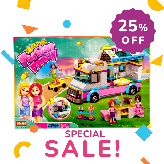 Set de constructie, Rulota de vacanta, Fashion Family, 321 piese