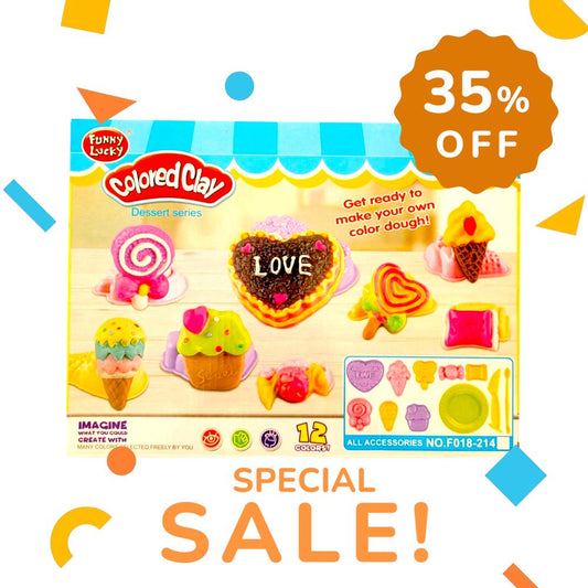 Set de plastilina colorata, Deserturi creative, 12 culori, usor de modelat