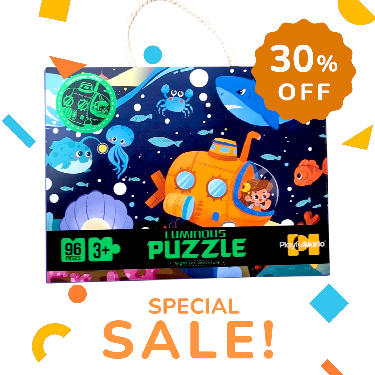 Puzzle fosforescent- Ocean, 96 piese