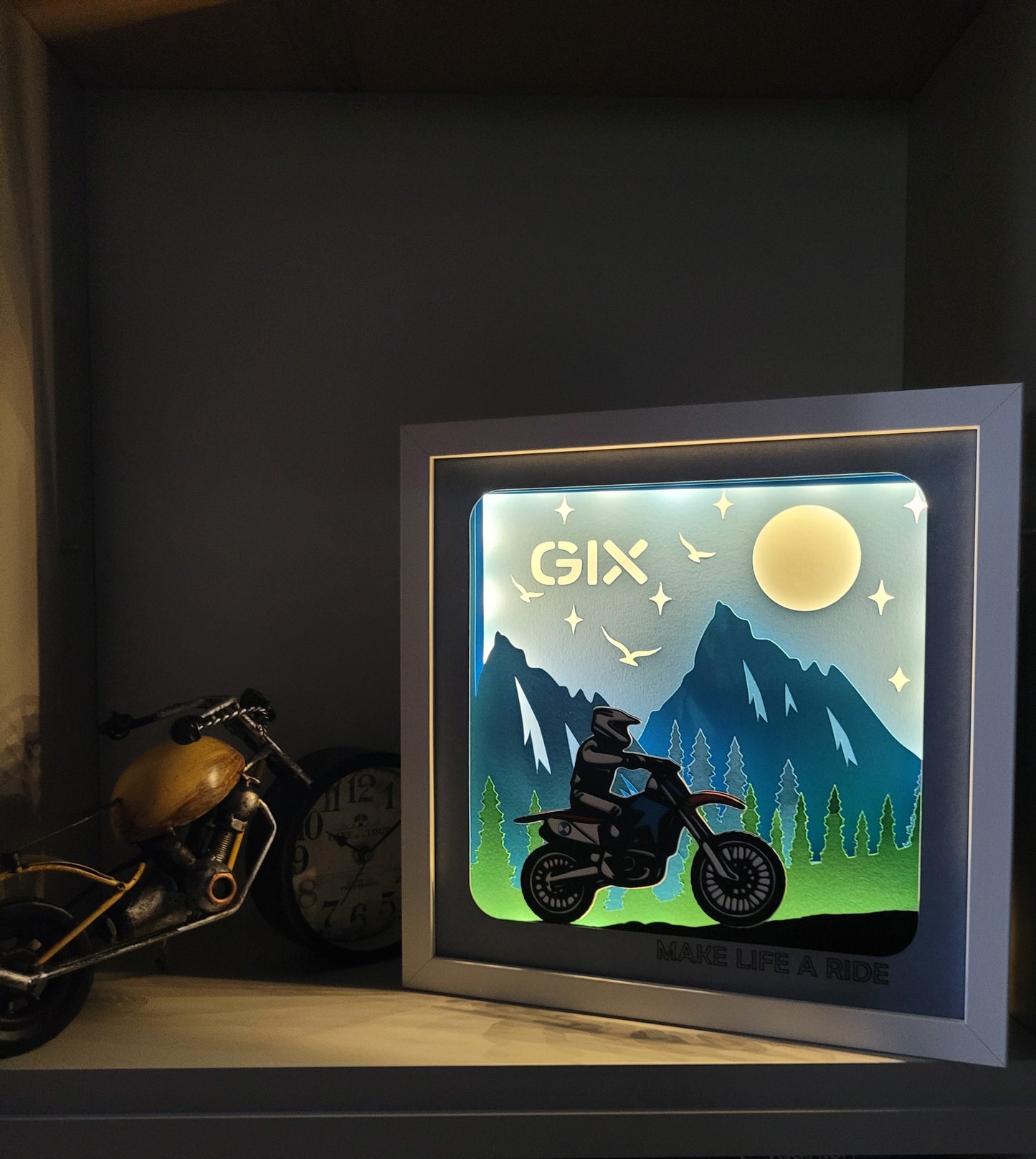 Tablou luminos personalizat pentru motocicliști  „Make Life a Ride”