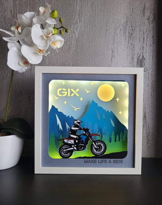 Tablou luminos personalizat pentru motocicliști  „Make Life a Ride”