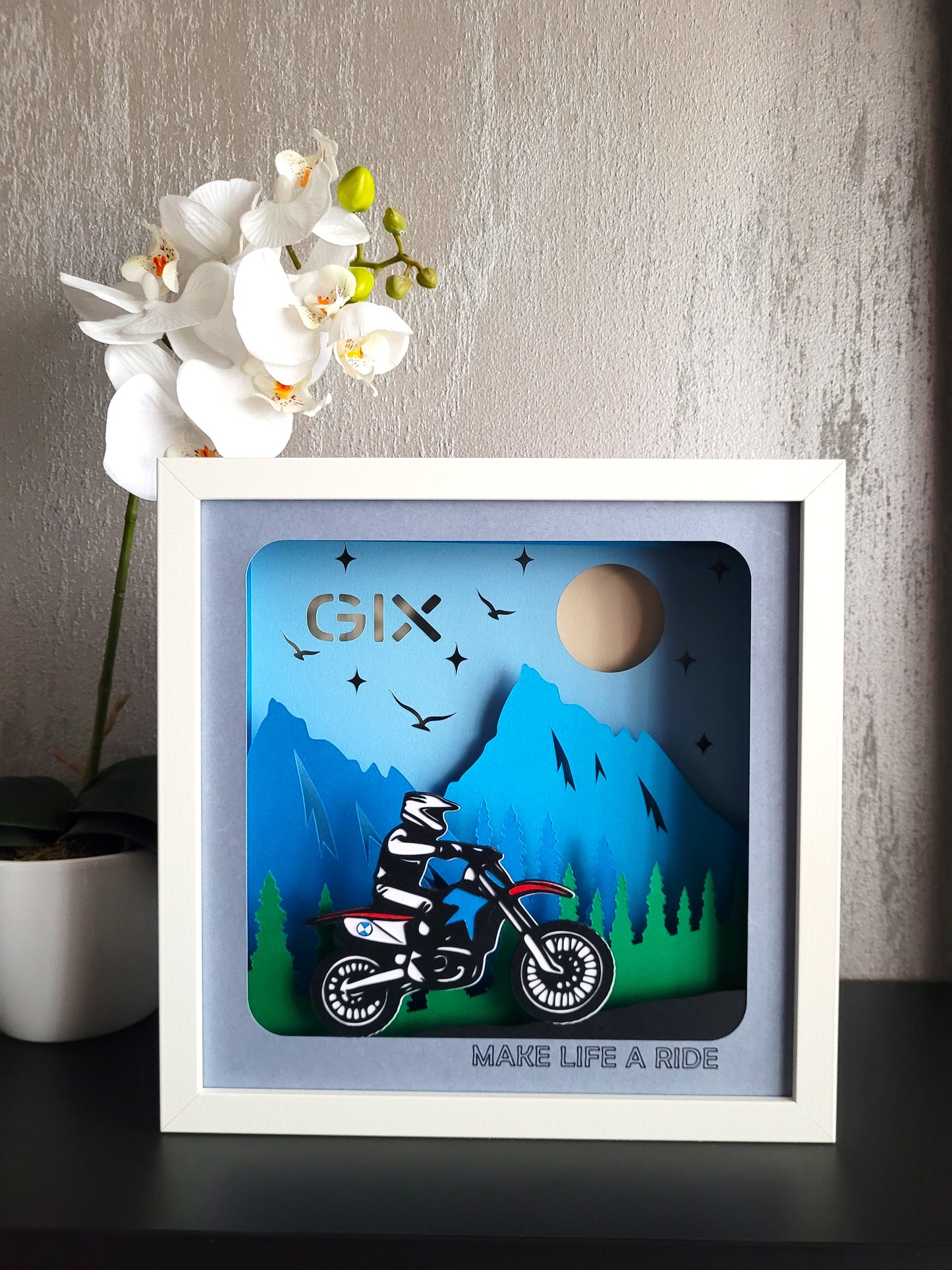 Tablou luminos personalizat pentru motocicliști  „Make Life a Ride”