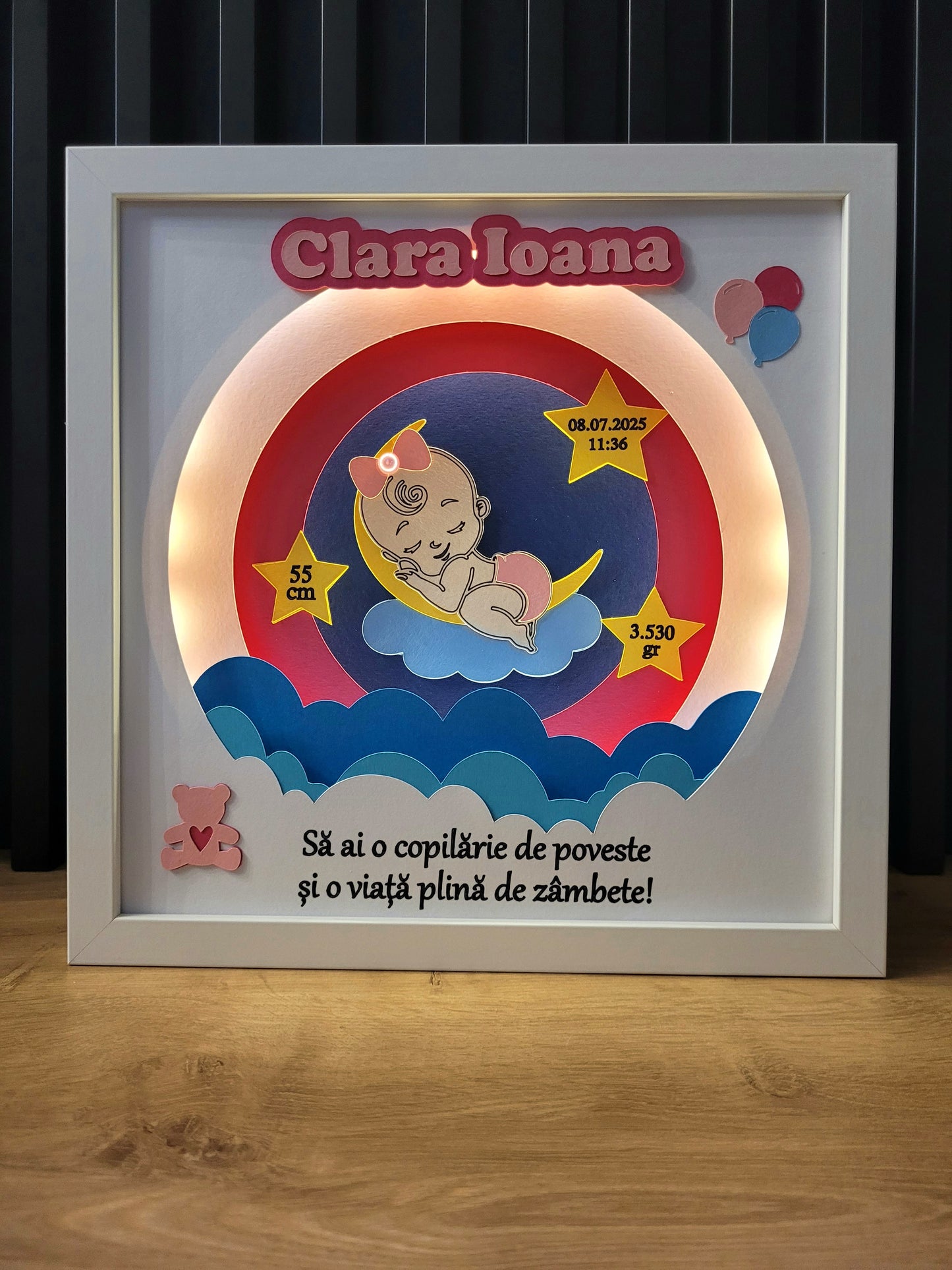 Tablou luminos personalizat fetițe 006