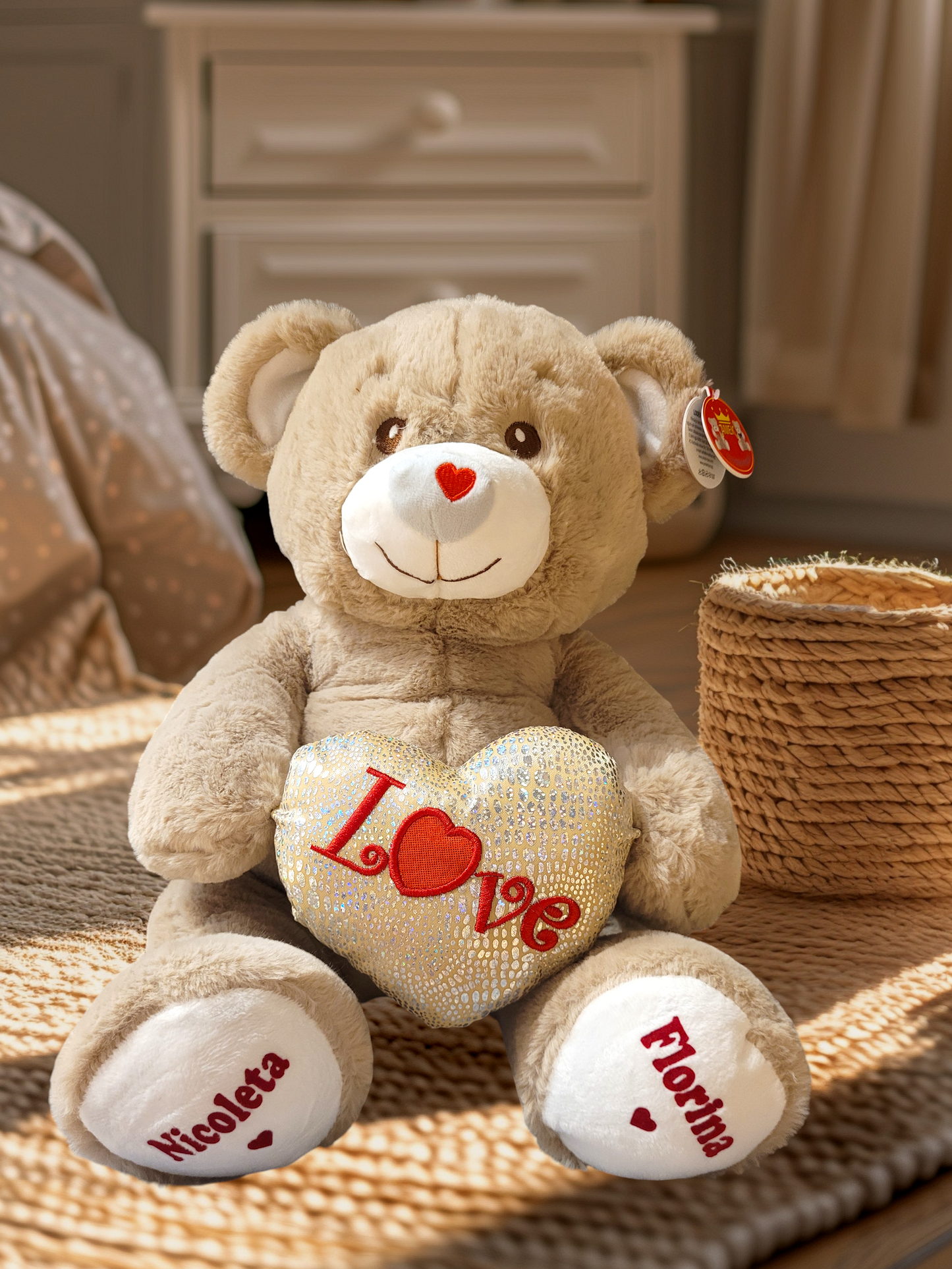 Ursuleț personalizat cu inimioară