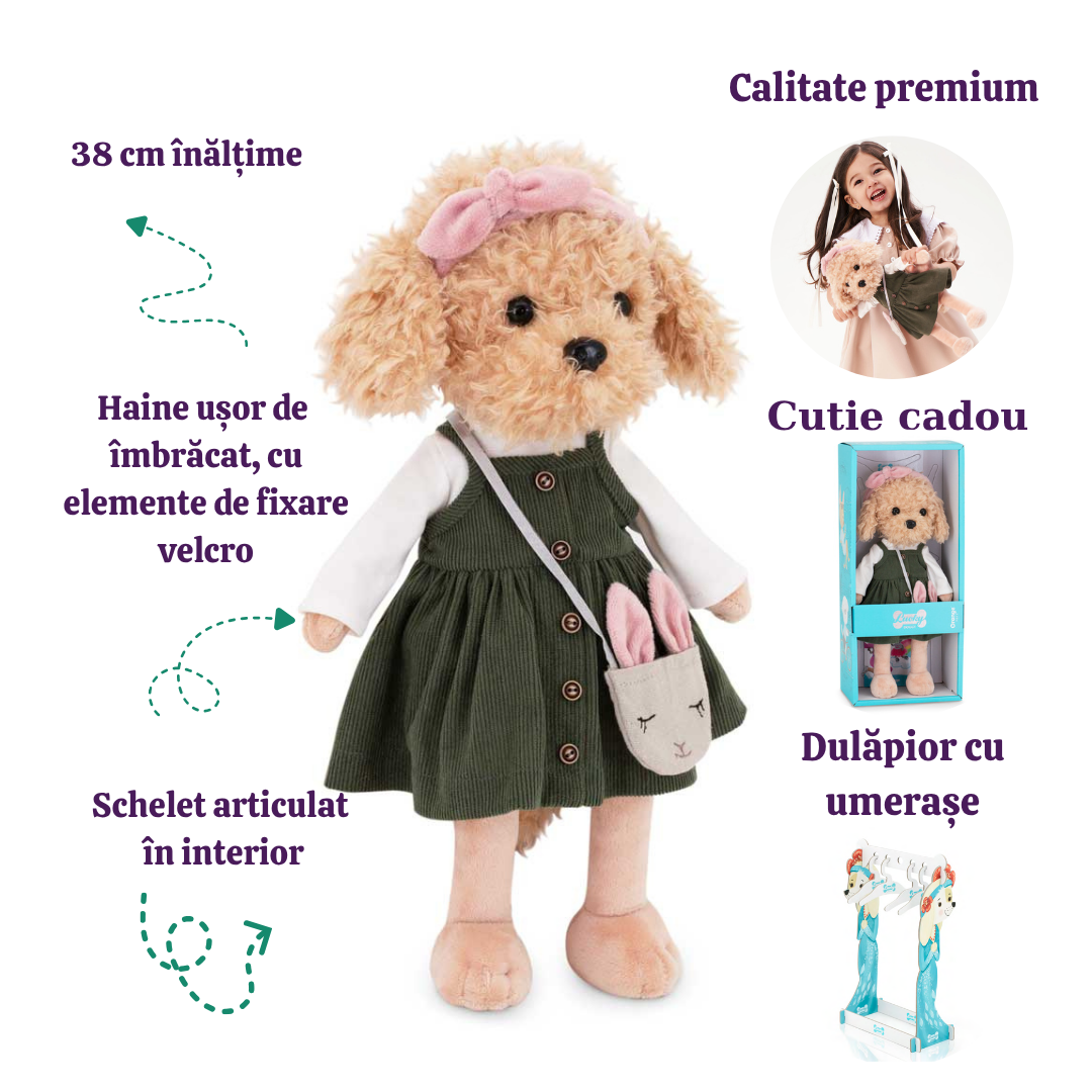 Lucky Fendi Paris Travel – Căţeluşă de Pluş Premium Lucky Doggy