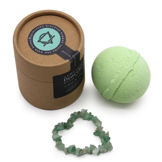 Bombă Spumantă de Baie cu Brățară Aventurin Verde - BANI ȘI PROSPERITATE