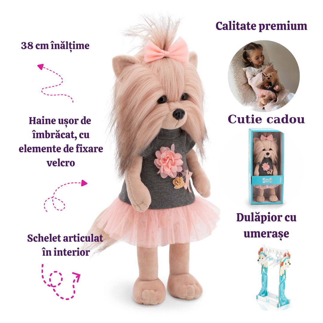 Lucky Yoyo Tea Rose – Căţeluşă de Pluş Premium Lucky Doggy