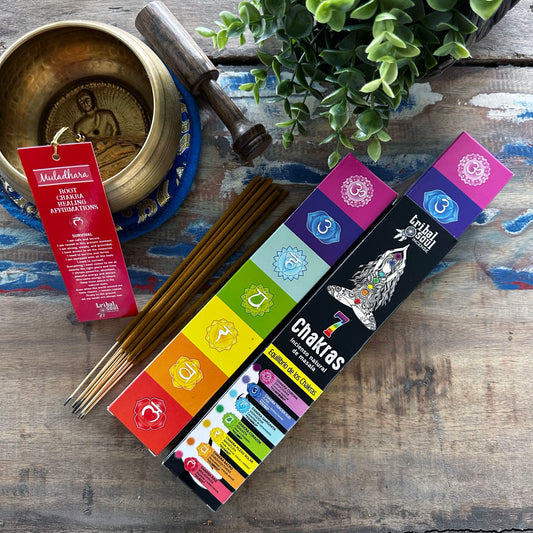 Bețișoare Parfumate Tribal - 7 Chakra cu Card de Mesaj – Echilibru Energetic