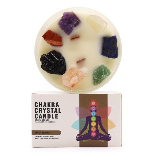 Lumânare Chakra cu Pietre Prețioase - Șapte Chakre- NOROC
