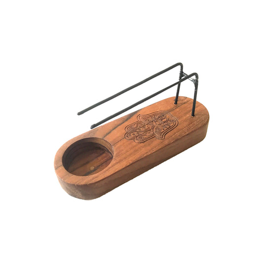 Suport pentru Palo Santo - Lemn de Tec - Design Hamsa