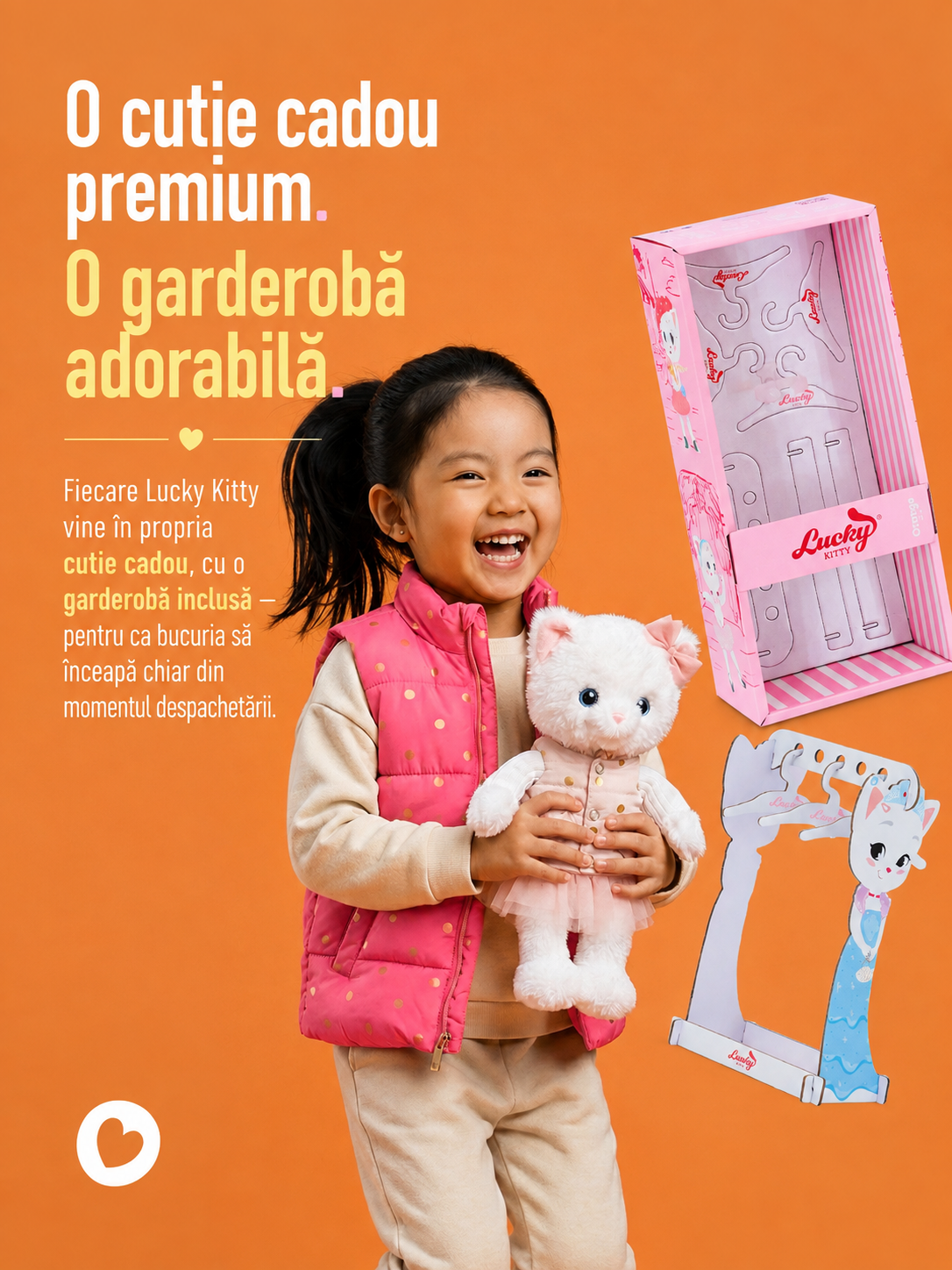 Lucky Kitty Dreams – Pisicuță Premium de Pluş, 38 cm