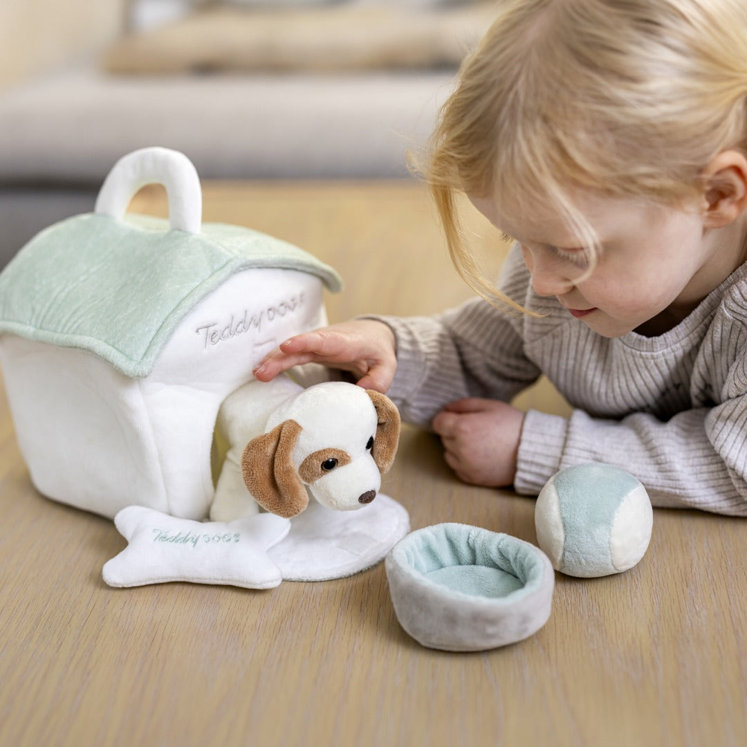 Set Cadou Premium cu Cățeluș de Pluș și Accesorii de Joacă - Teddykompaniet