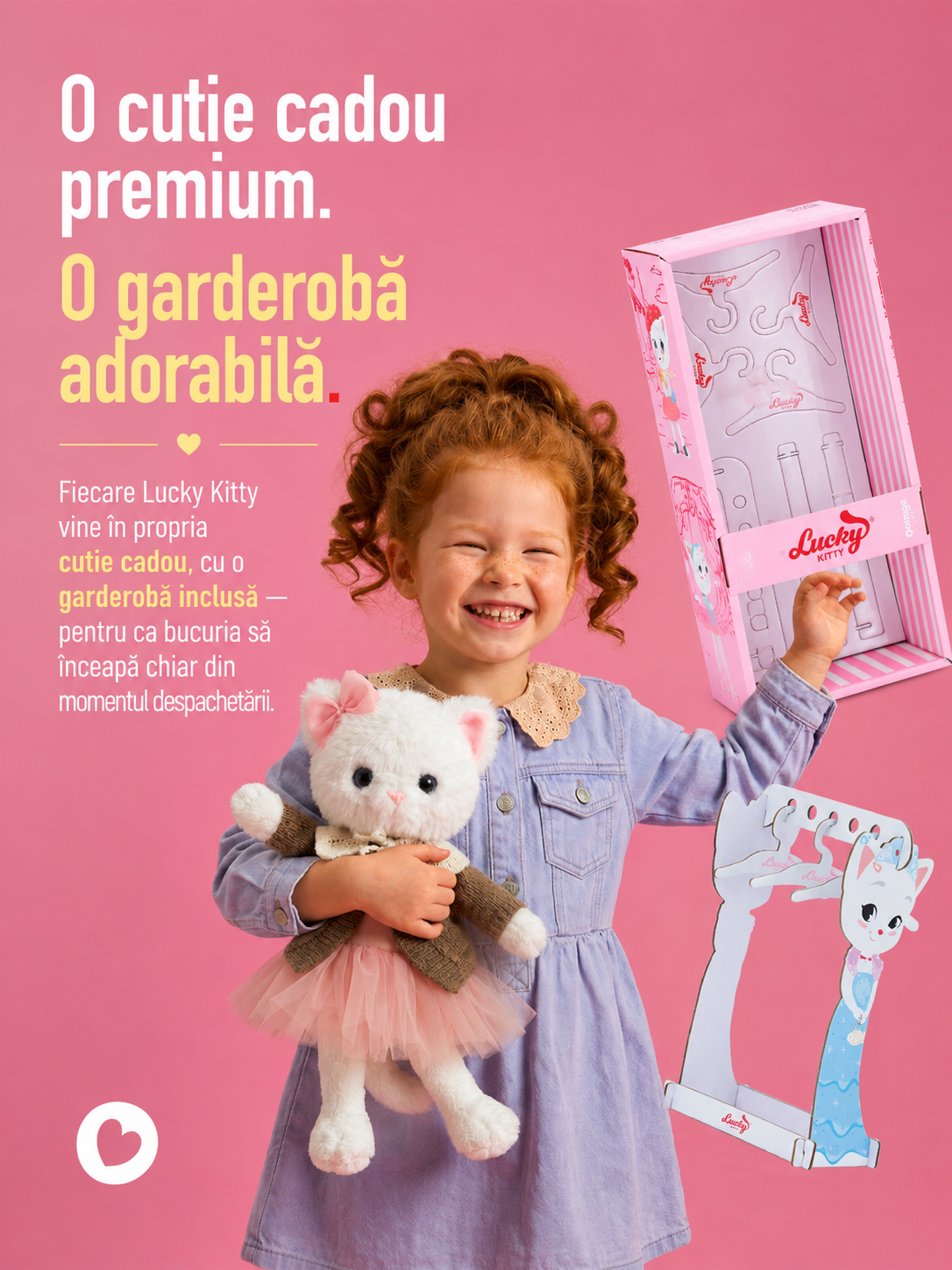 Lucky Kitty Cozy Evening – Pisicuță Premium de Pluş, 38 cm