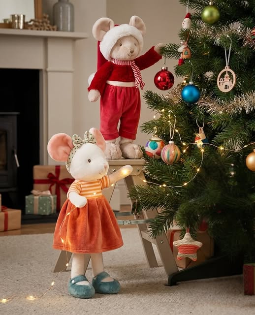 Christmas Henry – Șoricel de Pluș Premium 30 cm în CUTIE CADOU