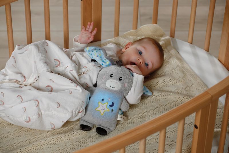 Jucărie calmantă pentru bebeluși, măgarușul Littledoo, în cutie cadou, 25 cm