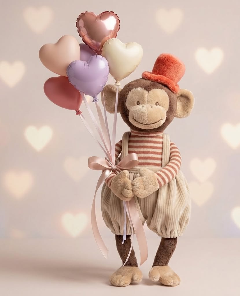 Winston – Maimuțică de Pluș Premium 25 cm în CUTIE CADOU
