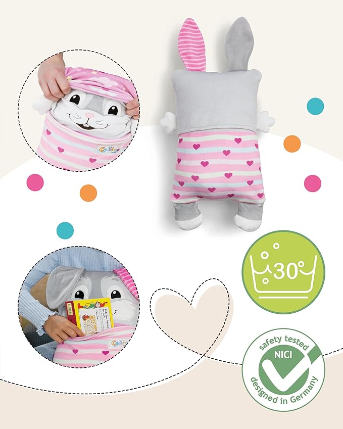 COSIDOOS – Iepuraș 3-în-1 Jucărie Pluș Premium + Pernă + Spațiu Secret