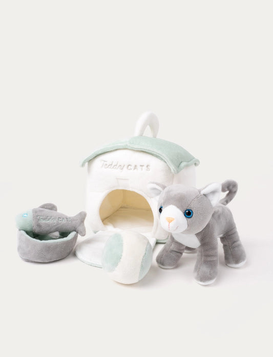 Set Cadou Premium cu Pisicuță de Pluș și Accesorii de Joacă - Teddykompaniet
