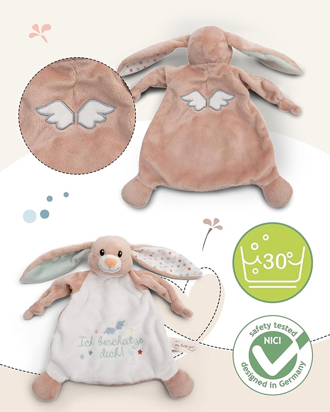 Jucarie Păturică Premium PERSONALIZATĂ, moale, pentru îmbrățișat- Iepurașul Fjella, 25 х 25 cm