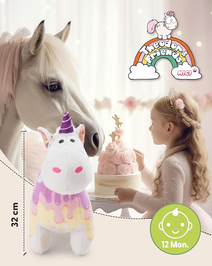 Sweety Rainbow – Unicorn de pluș premium, 32 cm