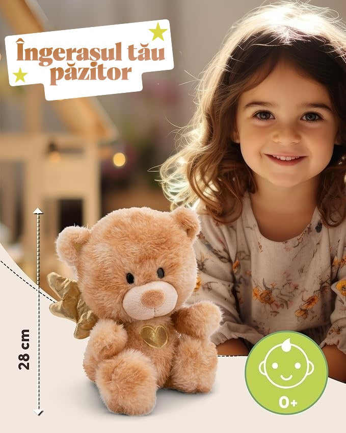 Ursuleț Înger Păzitor NICI – pluș premium pentru somn liniștit (0 luni+, 28 cm)
