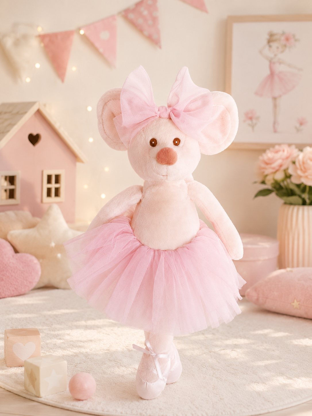 Balerina Antonia – Șoricică de Pluș Premium 25 cm în CUTIE CADOU