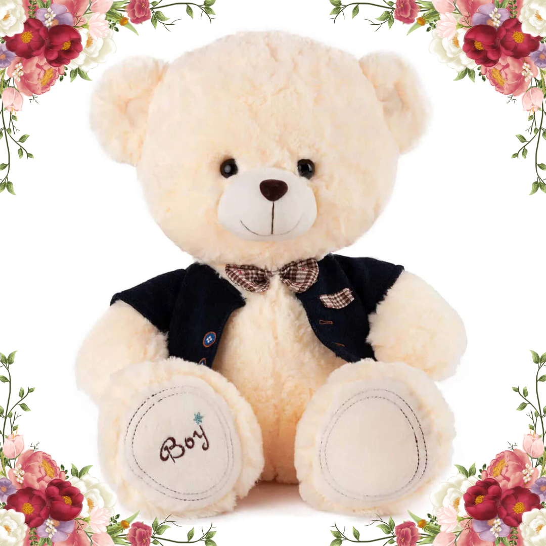 Ursuleț personalizat cu papion și vestă