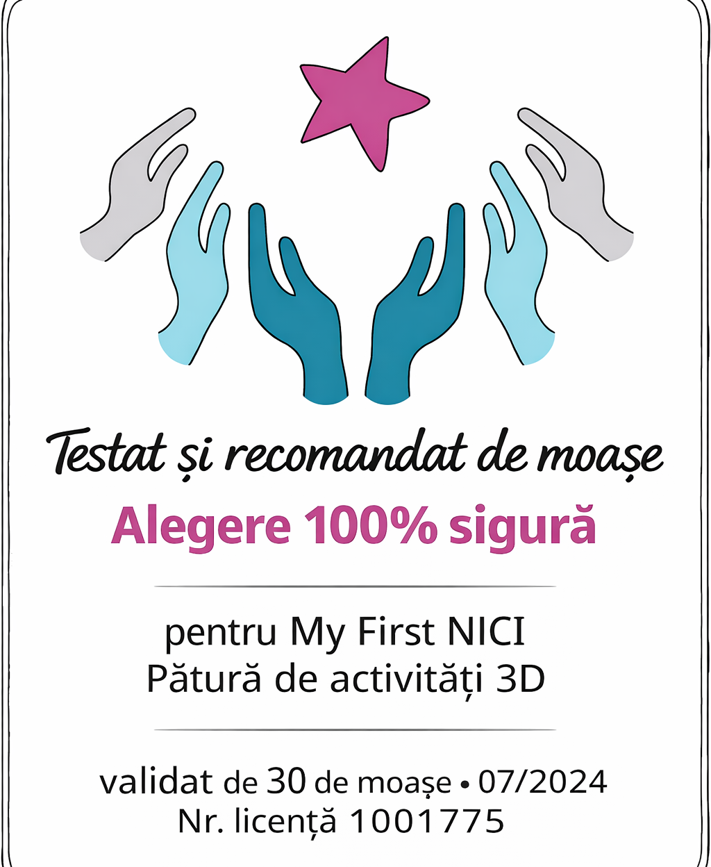 Saltea de activități 3D pentru bebeluși - 80 х 100 cm
