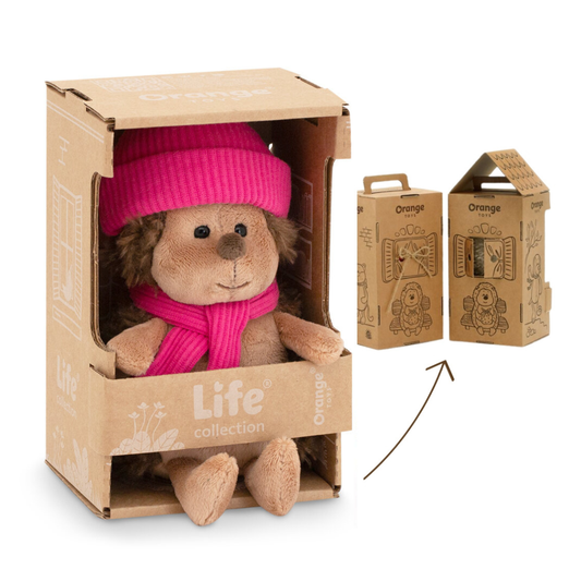 Life – Fluffy Ariciul pufos cu căciuliță roz, în cutie de colorat tip căsuță (18 cm)