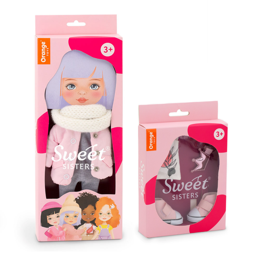 Set Jachetă Roz + Accesorii pentru Păpuși Sweet Sisters (32 cm) – Ținută Premium de Joacă