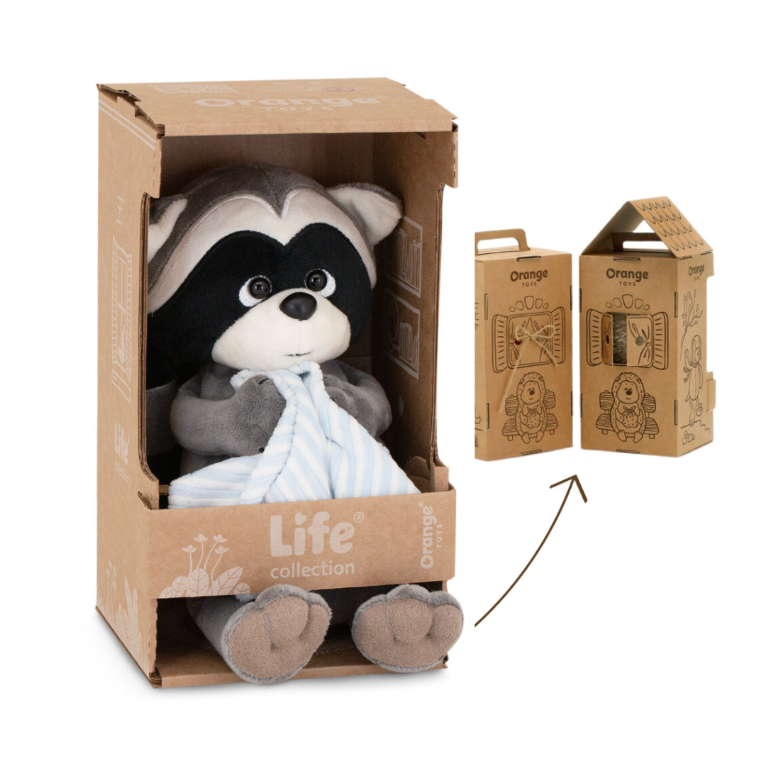 Life – Ratonul Denny cu prosop, în cutie de colorat tip căsuță (25 cm)