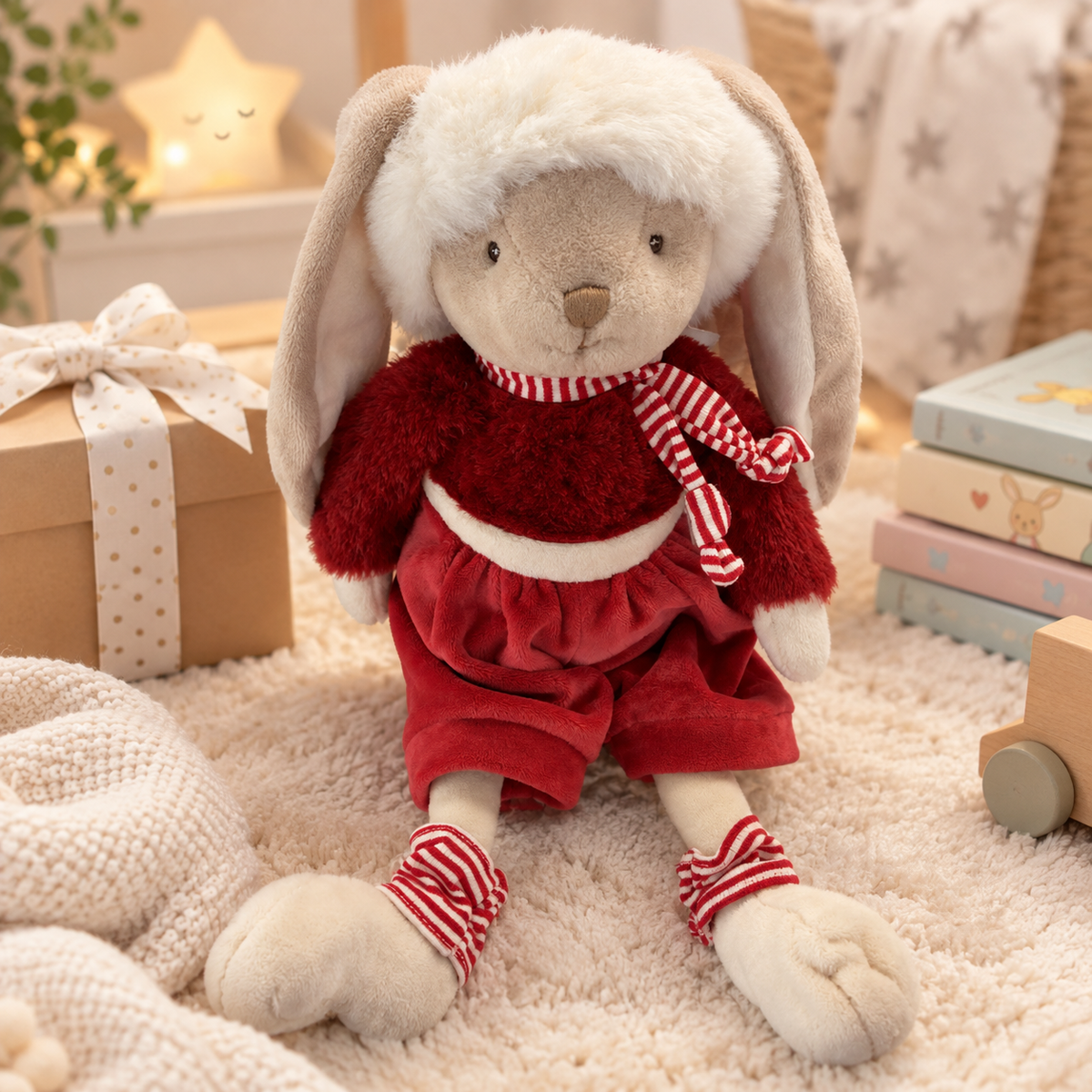 Christmas Sammy – Iepuraș de Pluș Premium 30 cm în CUTIE CADOU