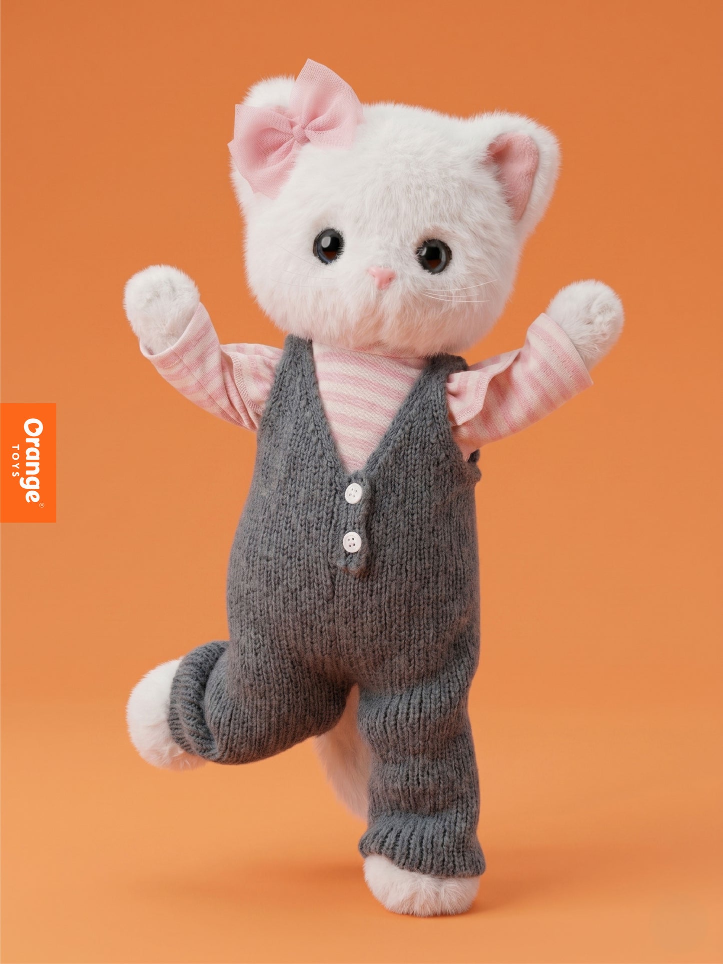 Lucky Kitty Stylish – Pisicuță Premium de Pluş, 38 cm